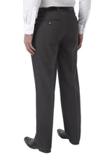SKOPES Mens Wool Blend Flat Front Trousers in Charcoal