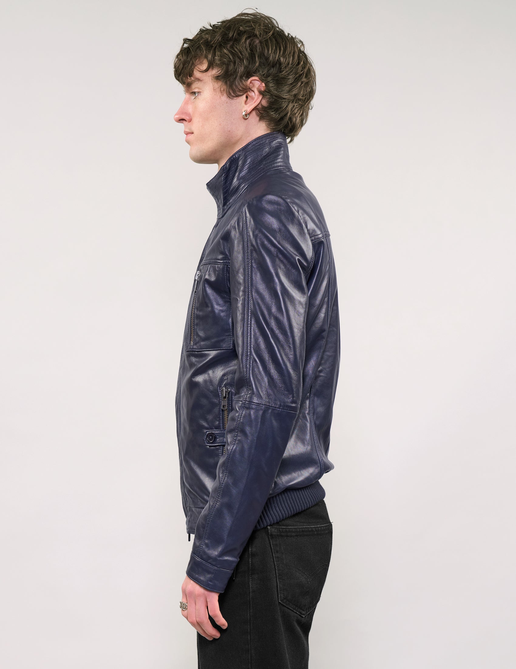 IMMORTAL Navy Leather Jacket