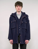 IMMORTAL Hooded Parka - Navy Waffle Texture