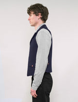IMMORTAL Silverstone Navy Waffle Waistcoat
