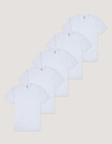 5 Pack White Essential Cotton Tees