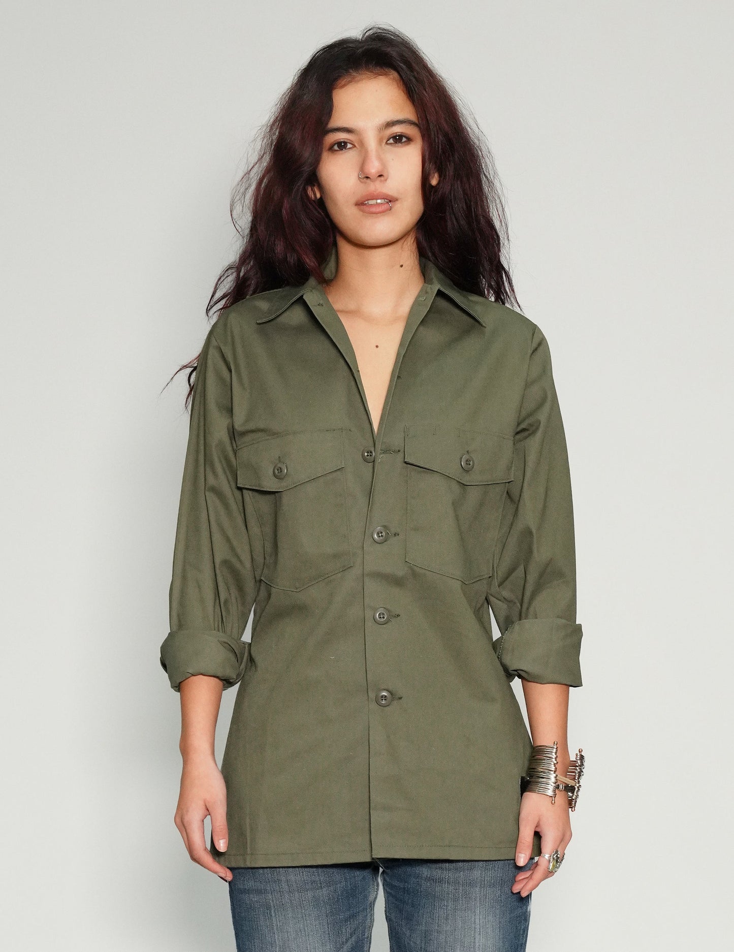 Party Back Shirt - Black Sequin - Khaki