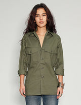 Party Back Shirt - Black Sequin - Khaki