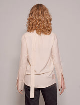 Vintage Neck Tie Blouse in Cream