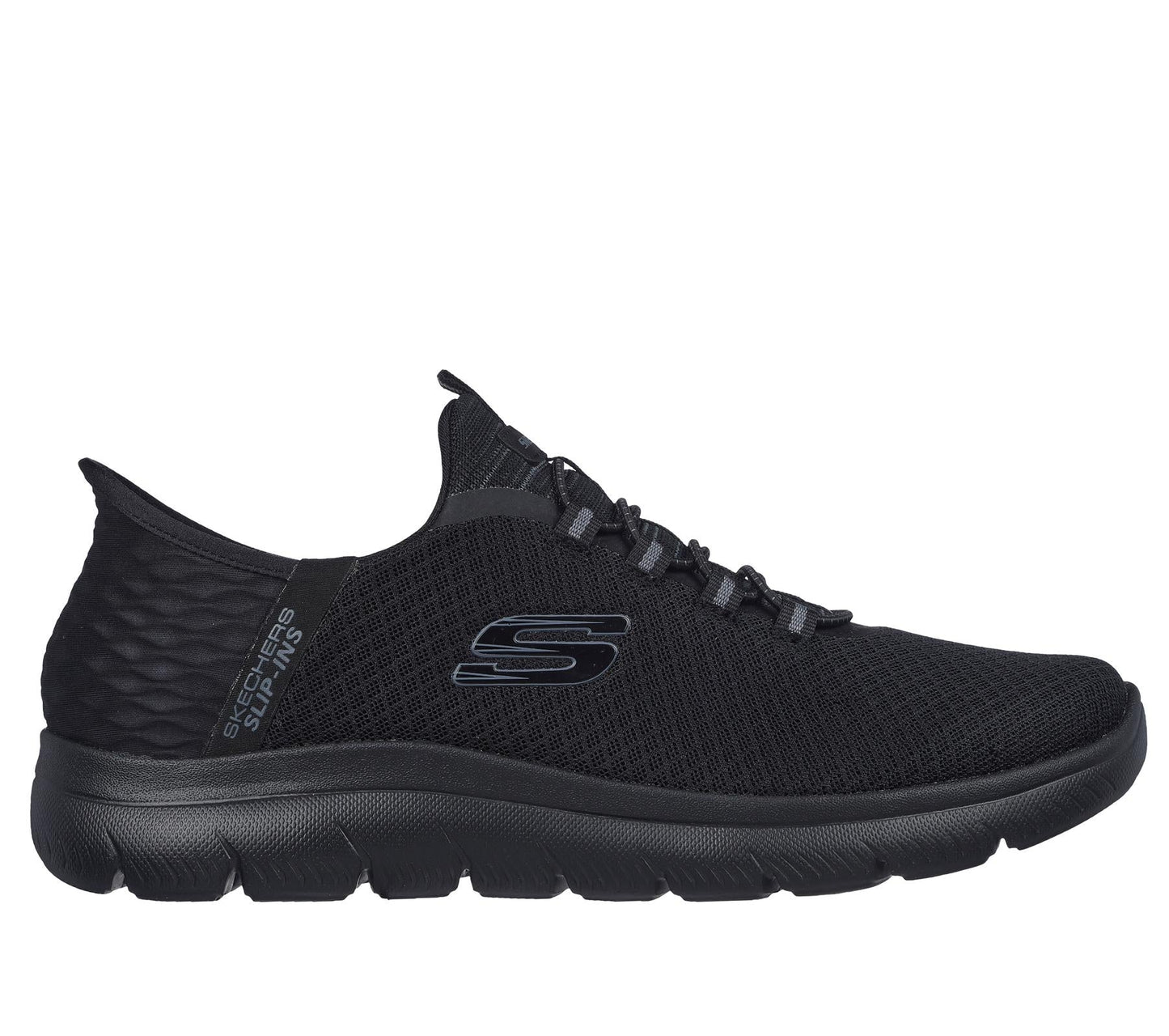 Skechers Slip On Sneaker Shoe For Men Summits High Range Mesh Slip-Ins in Black/Black, 5.5-14