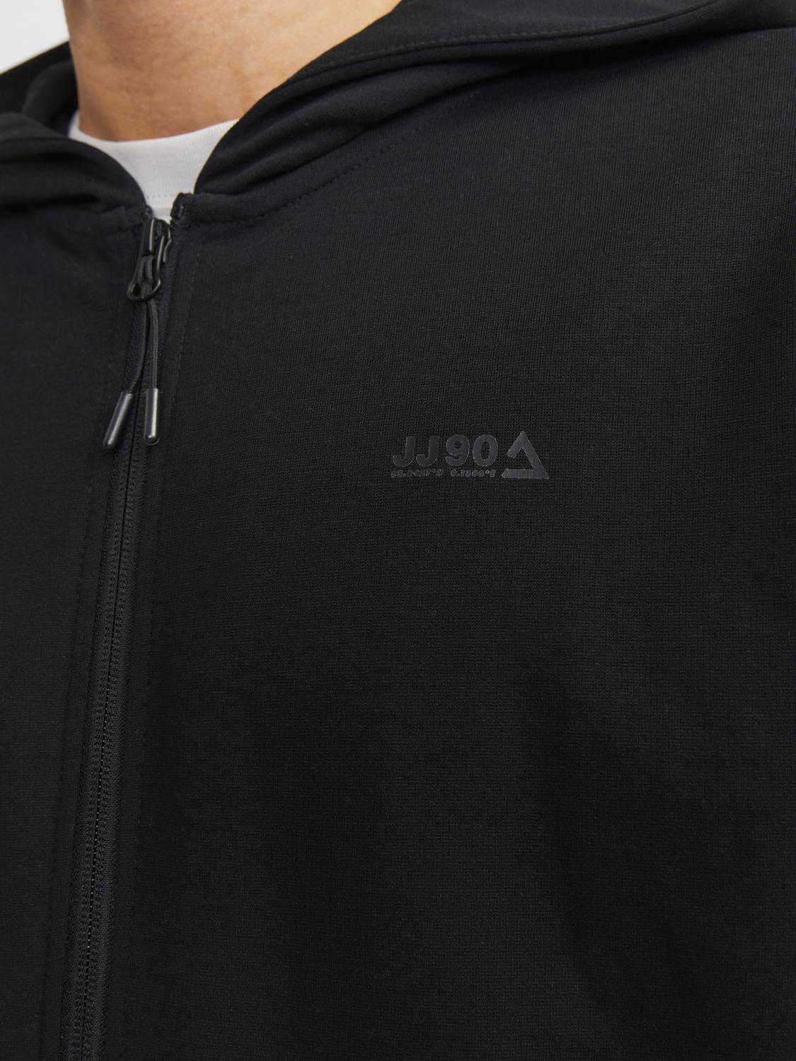 Jack & Jones Sweatshirt Zip Hoodie For Men (JCOCLOUD) in Black, L-XL