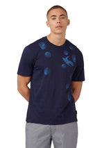Ben Sherman (0071394IL) Men's Geo Bird Print T-Shirt in Marine 2XL to 5XL