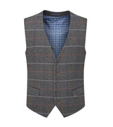 Skopes Men's Doyle Wool Blend Check Waist Coat in Grey 34 to 62 Regular