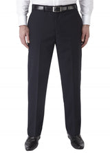 SKOPES EXTRA TALL POLY VISCOSE FLAT FRONT TROUSER (CYPRUS) IN NAVY IN WAIST 32 TO 54, INSIDELEG 38