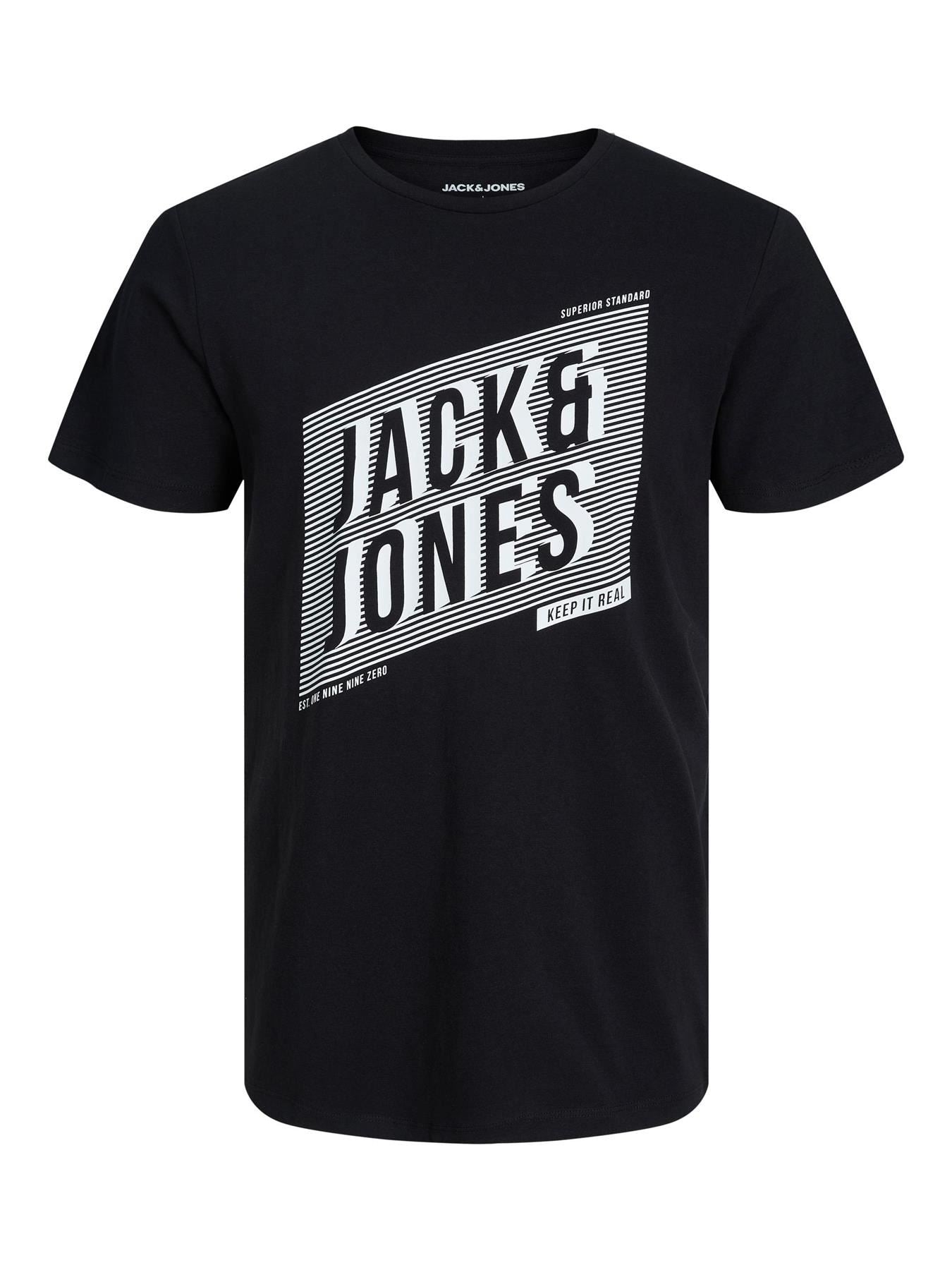 Jack & Jones (12245455) JJNET Crew Neck T-Shirt in 3 Colour Options, Size 1XL to 6XL