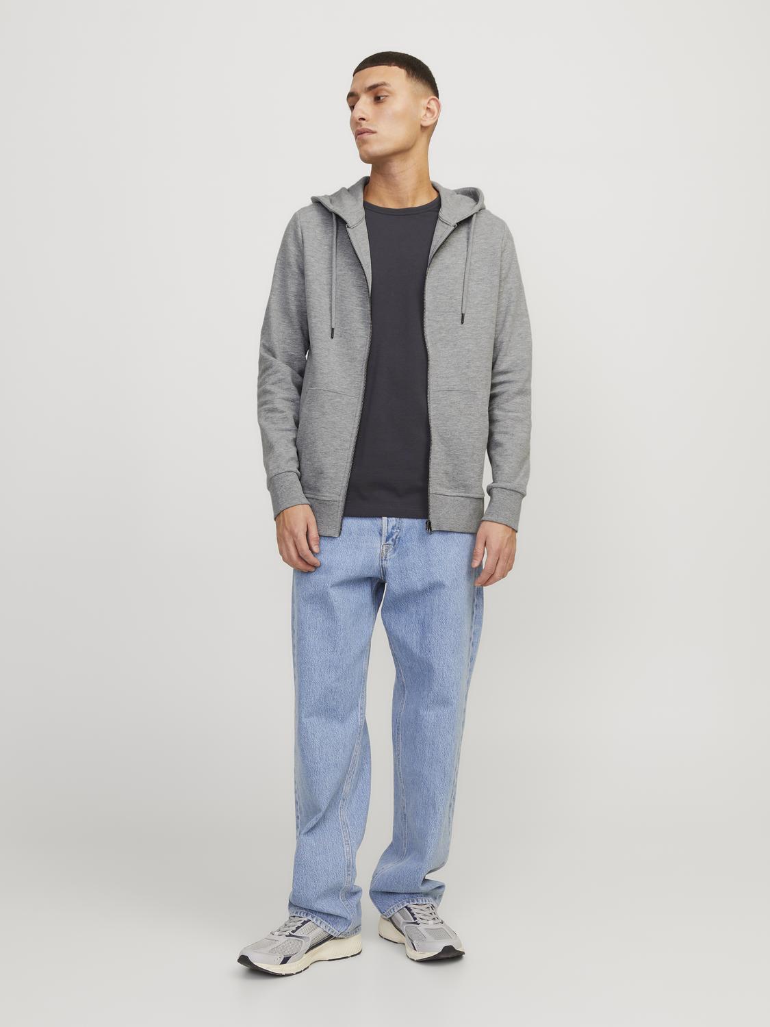 Jack & Jones Sweatshirt Zip Hoodie For Men (JJEBASIC) in 3 Colours, L-XL