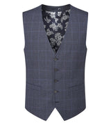 Skopes Men's Anello Check Pattern Waist Coat in Blue 34 to 62 Regular