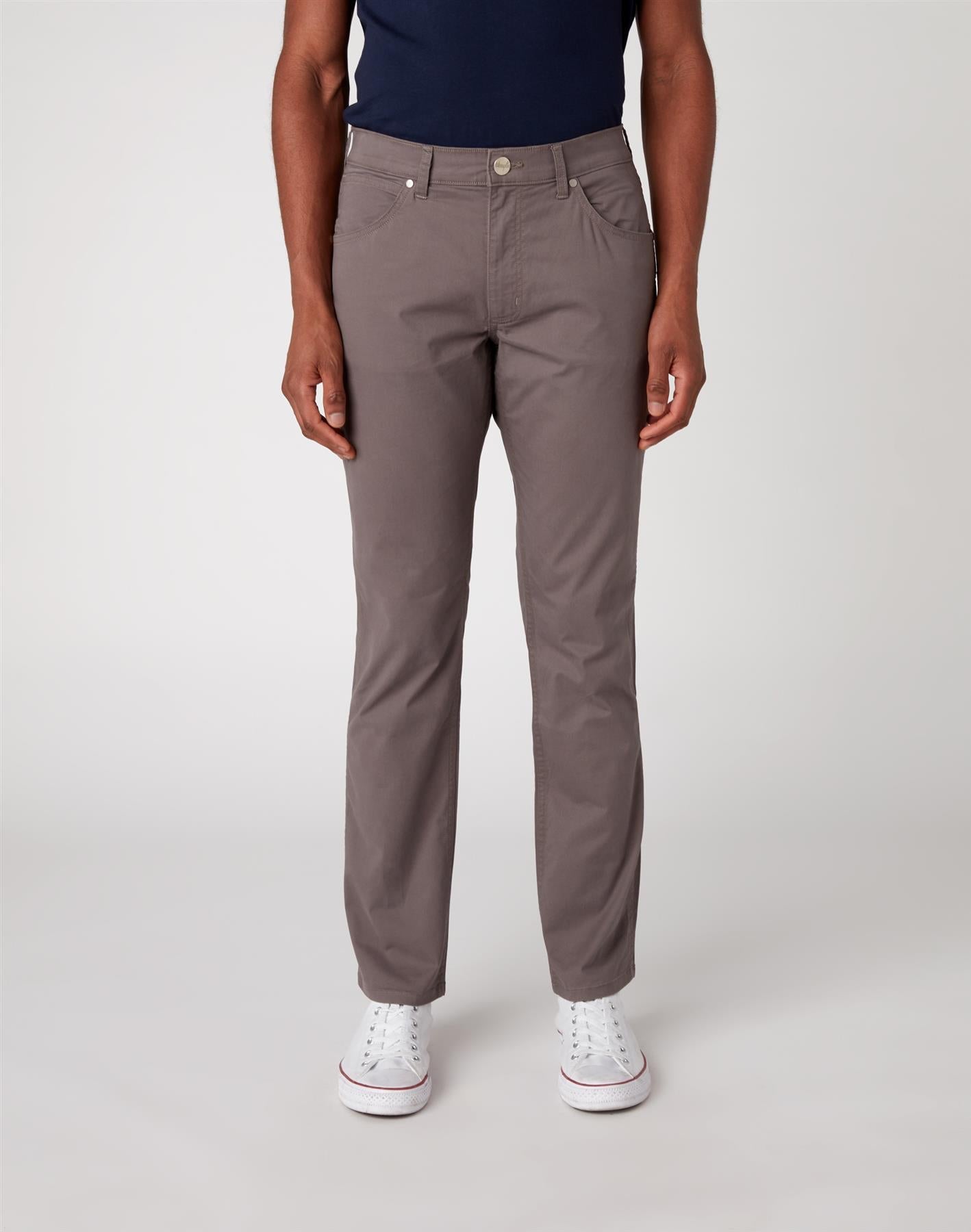 Wrangler Men's Greensboro Stretch Straight Leg Chino in Quiet Grey (W15QWA172) Size 34 - 46