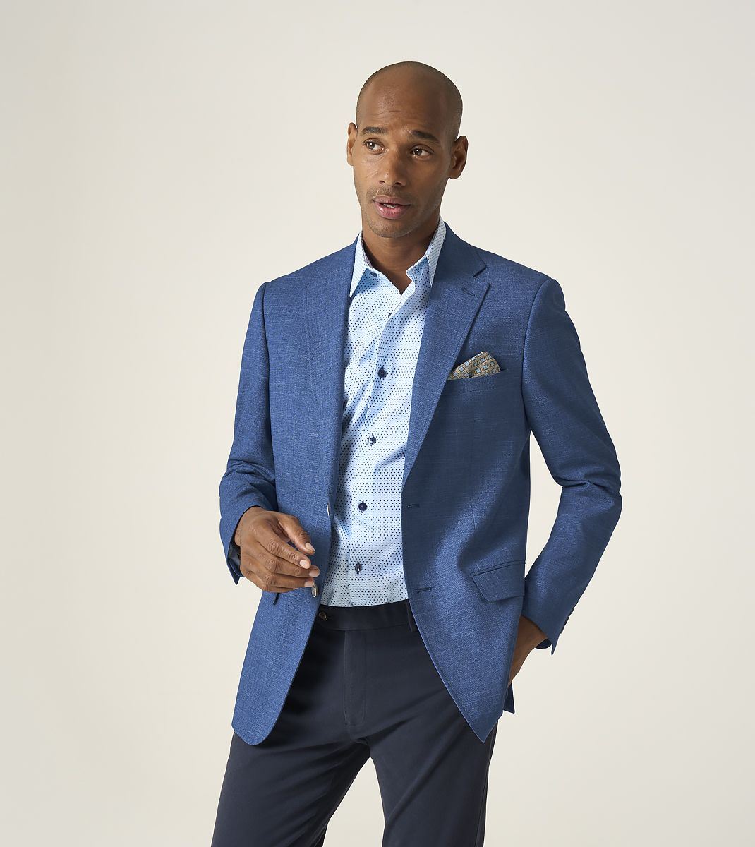 Skopes Jamie Tailored Fit Jacket For Men in Indigo Blue, 36S-62L