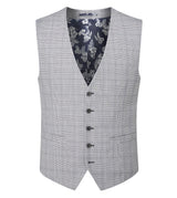 Skopes Men's Anello Check Pattern Waist Coat in Grey 34 to 62 Regular