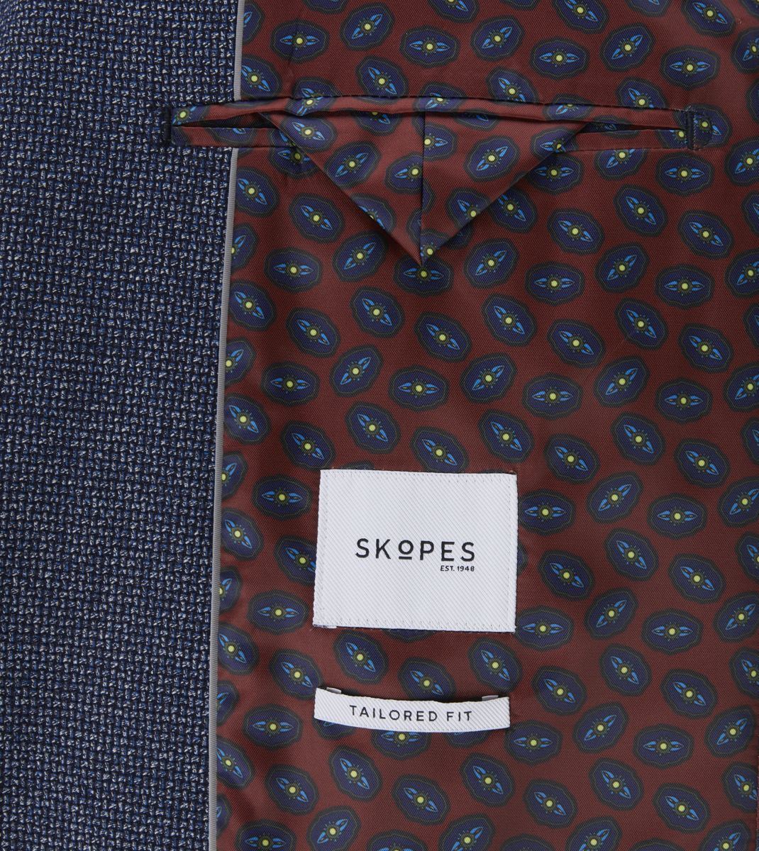 Skopes Tailored Fit Cole Jacket For Men in Navy Textured Weave, 36S-62L