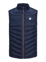 Jack & Jones Men's Plus Size Sleeveless Gilet Vest Jacket in Black and Navy, 1XL to 6XL