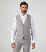 Skopes Men's Jude Waist Coat Herringbone in Stone 34 to 62 Regular
