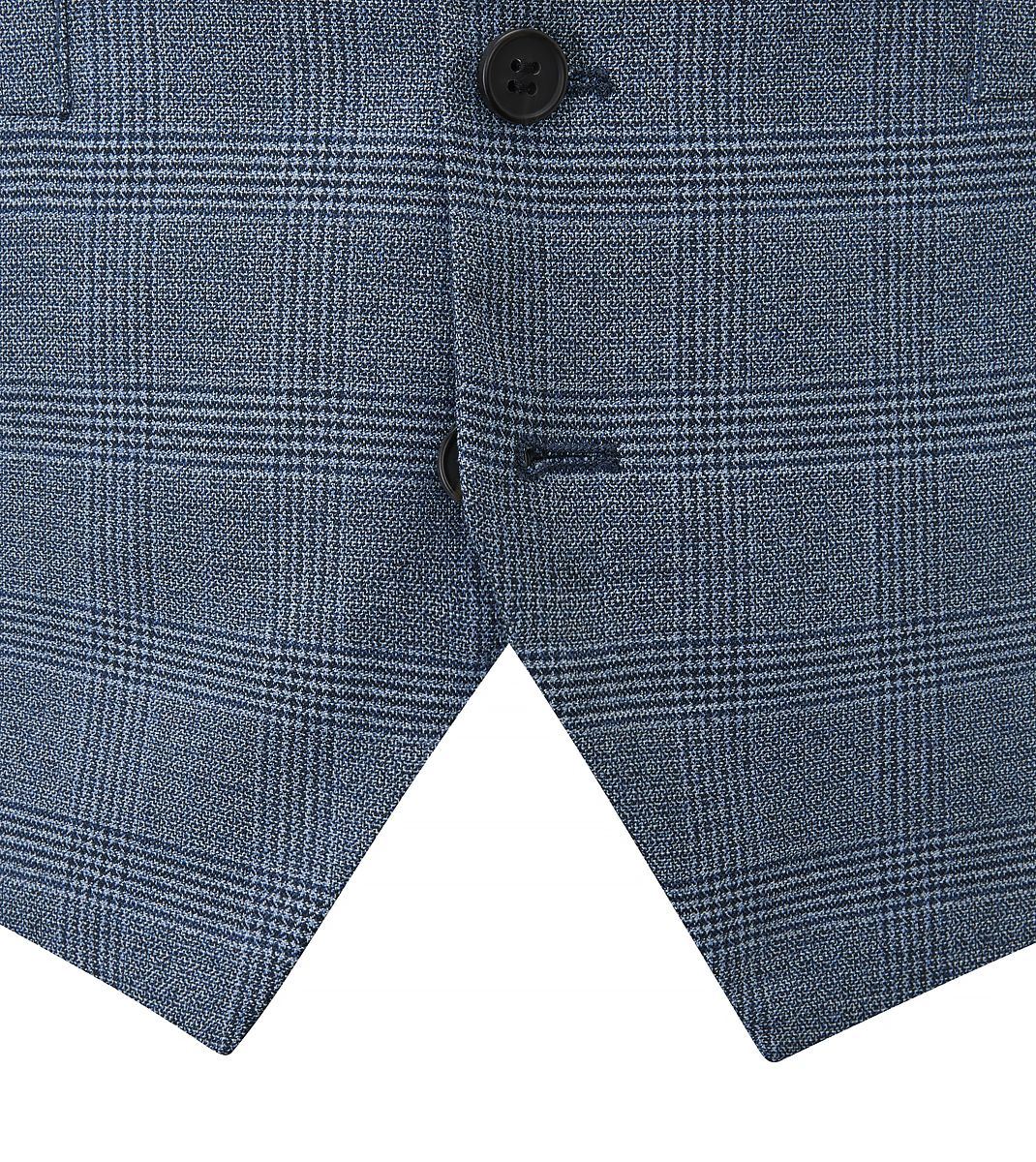 Skopes Anthony Suit Waistcoat For Men in Blue Check, 36R-62R