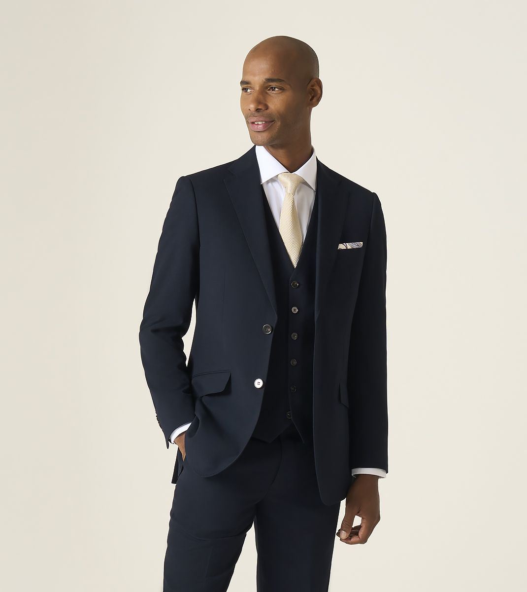 Skopes Tailored Fit Harcourt Suit Jacket For Men in Navy Ink Tweed Effect, 36S-62L