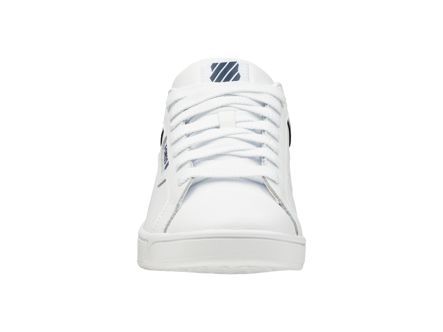K-Swiss Mens Clean Court Leather Sneakers in White/Black/Cowhide