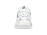 K-Swiss Mens Clean Court Leather Sneakers in White/Black/Cowhide