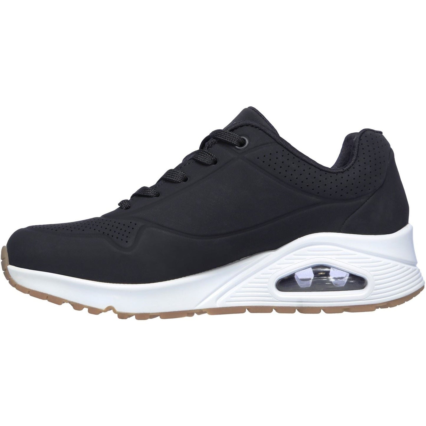 Skechers (GAR73690) Ladies Sports Uno Stand On Air in Black and White Size 2-8