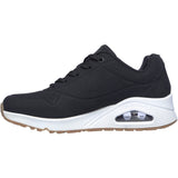 Skechers (GAR73690) Ladies Sports Uno Stand On Air in Black and White Size 2-8