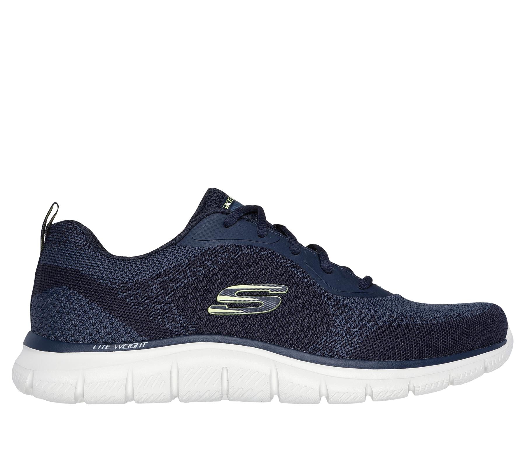 Skechers Lace Up Sneaker Shoe For Men Track Glendor in Navy/Lime, 5.5-13