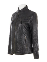 OBFQ Women's Biker Jacket - Black