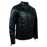K0B4 Men’s Hex Honeycomb Biker Jacket - Black