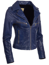 N8UL Women's Biker Jacket - Navy Blue