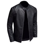 Men's Cafe Racer Leather Jacket | Black