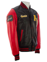 VZH7 Men's Varsity Jacket - Black/Red