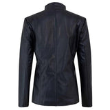 Women's Genuine Café Racer Sheepskin Motorcycle Leather Jacket, YKK Zipper | Black