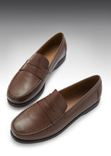 Boat Loafers, brown leather