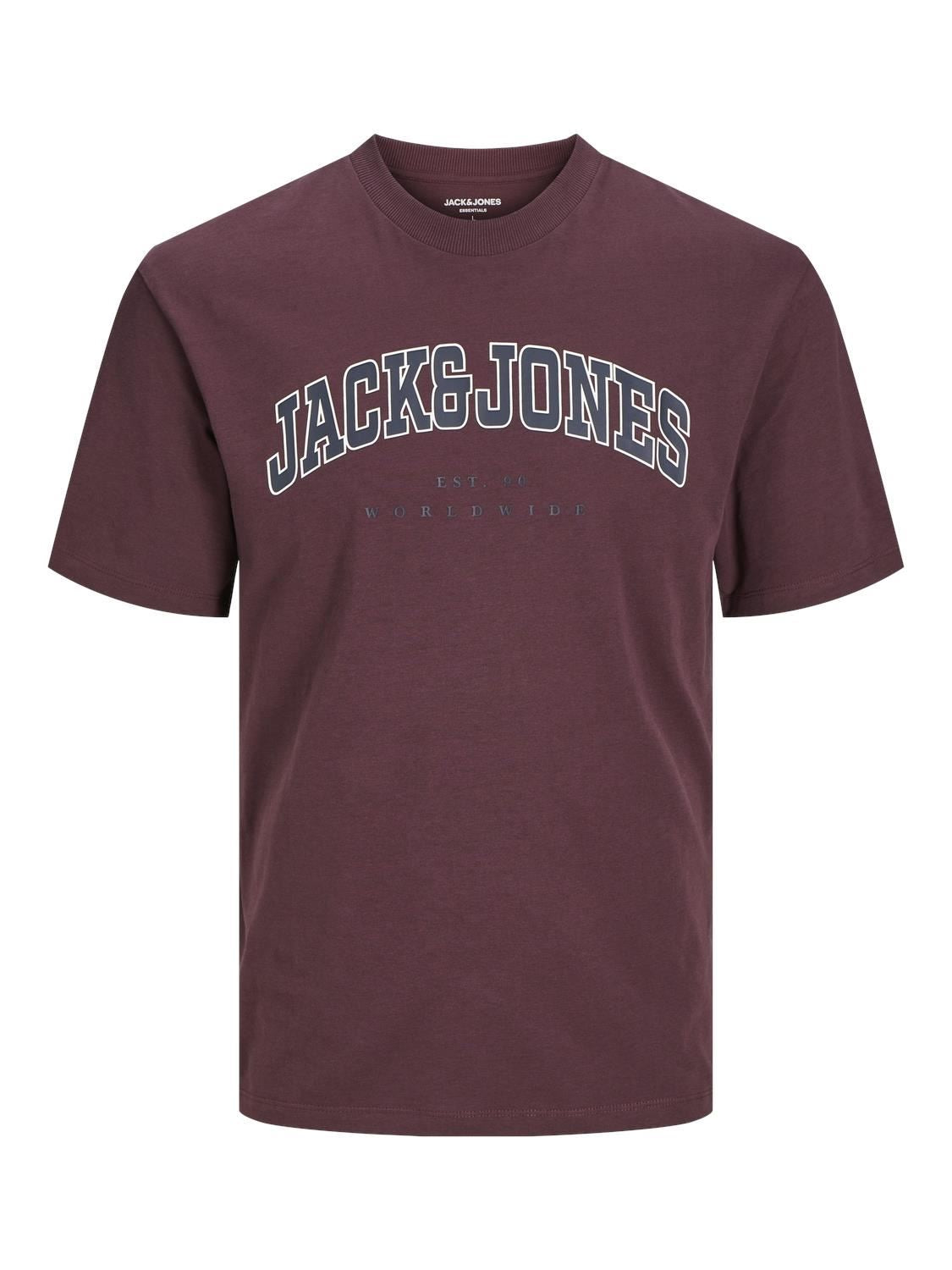 Jack & Jones Men's Big Size Jjecaleb Varsity Crew Neck T-Shirt 2 Colours, 2XL to 6XL