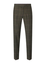 SKOPES Men's Wool Blend Suit Trousers in Olive Check Size 40 - 60
