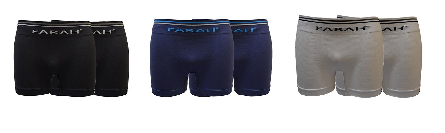 FARAH Men's Cotton Jersey 2PK Seamless Boxer Shorts Size, S - XXL