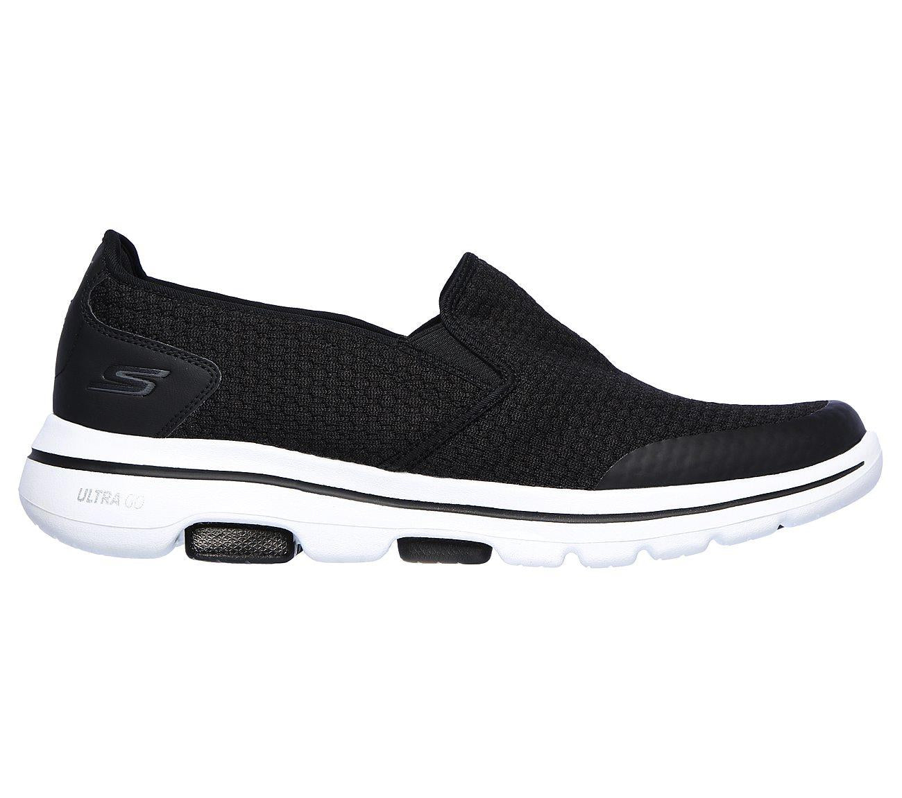 SKECHERS Men's Extra Wide Fit GOwalk 5 Apprize Ultra GO Max Running/Walking Shoes in Black/White