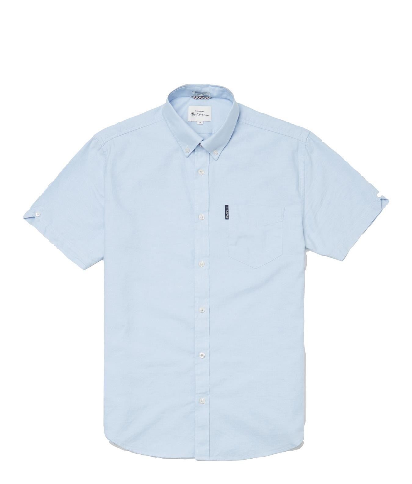 Ben Sherman Mens Big Size Short Sleeve Organic Cotton Oxford Shirt (65095) 2XL-5XL, 4 Colours