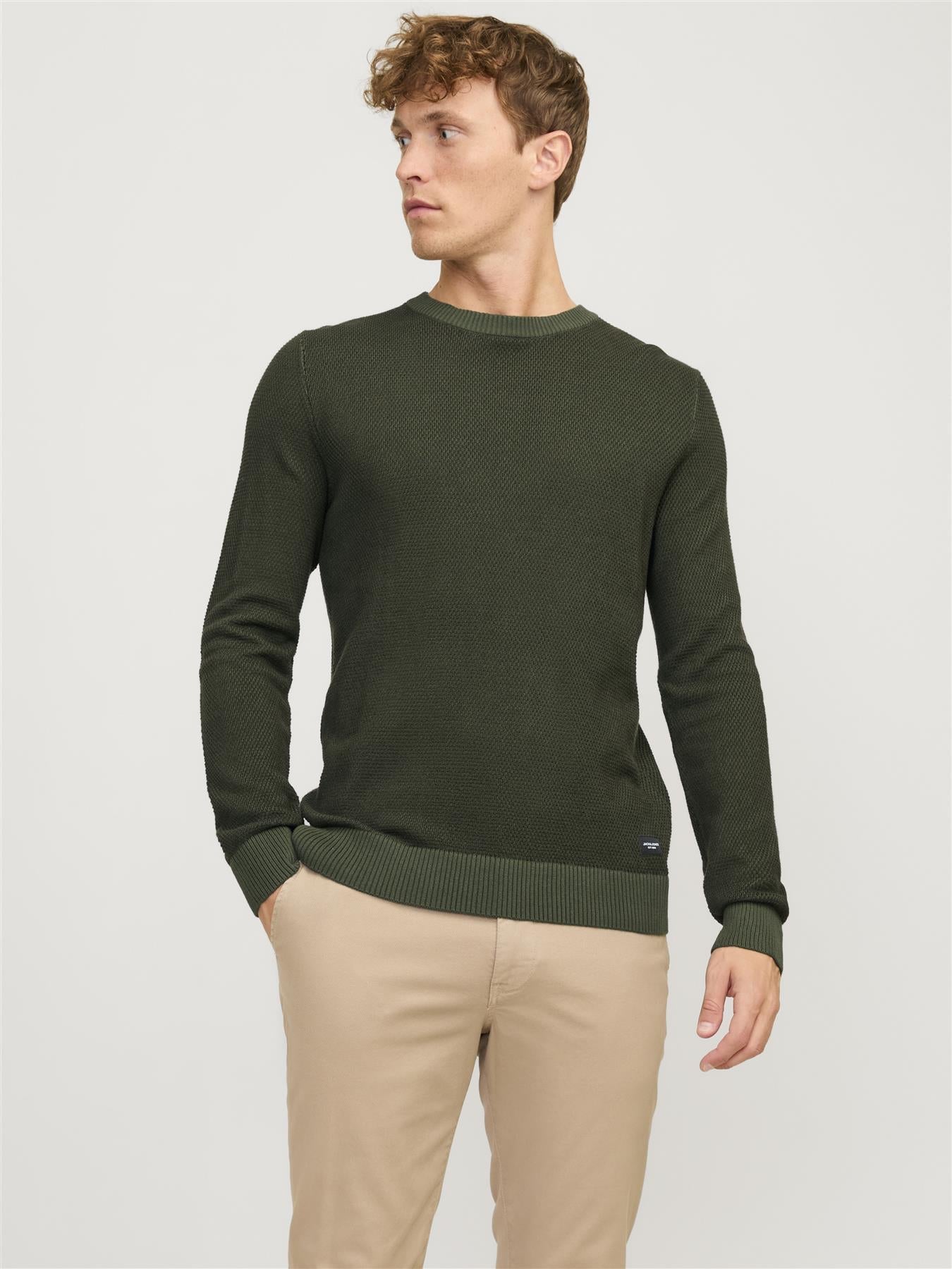 Jack & Jones Knit Crew Neck With Long Sleeves For Men (JJEGLOBE) in 6 Colours, L-XL