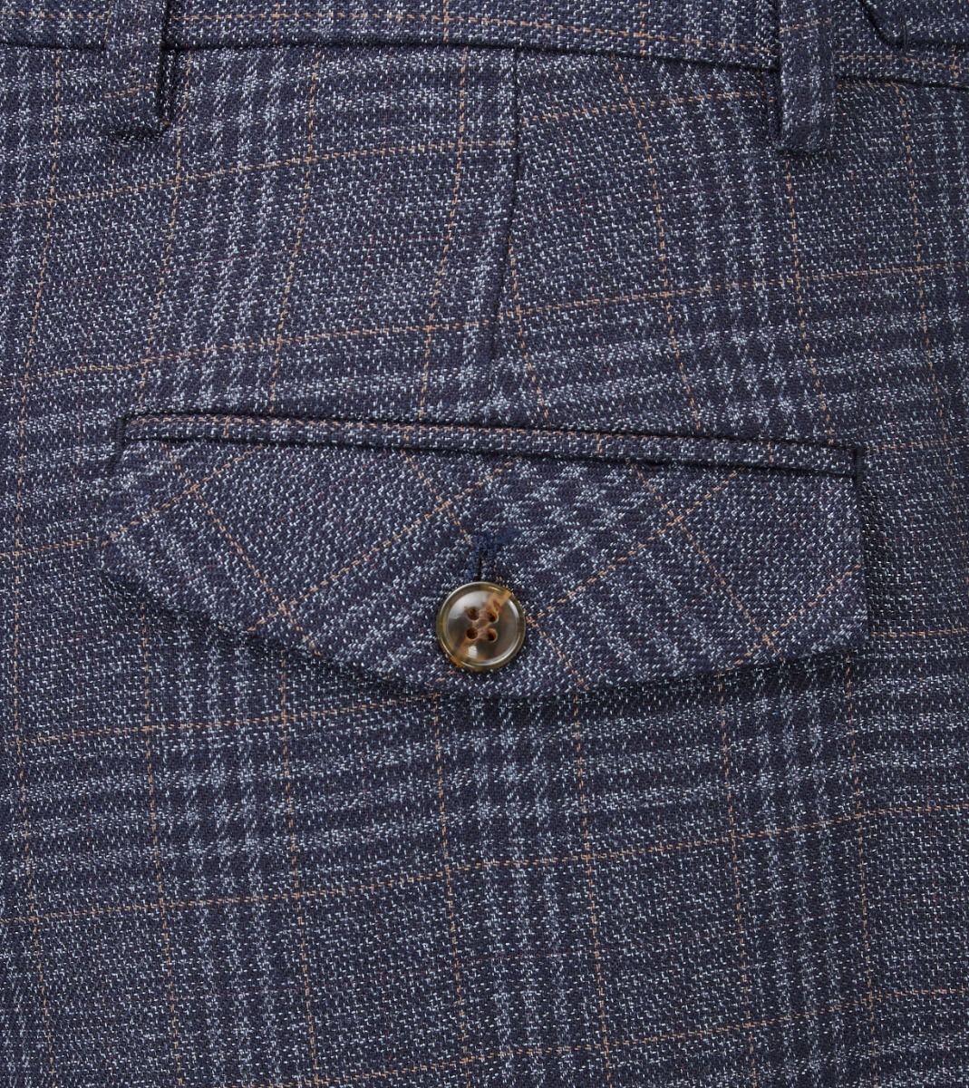 Skopes Men's Woolf Tailored Fit Trouser in Navy Check 28 Short to 66 Regular
