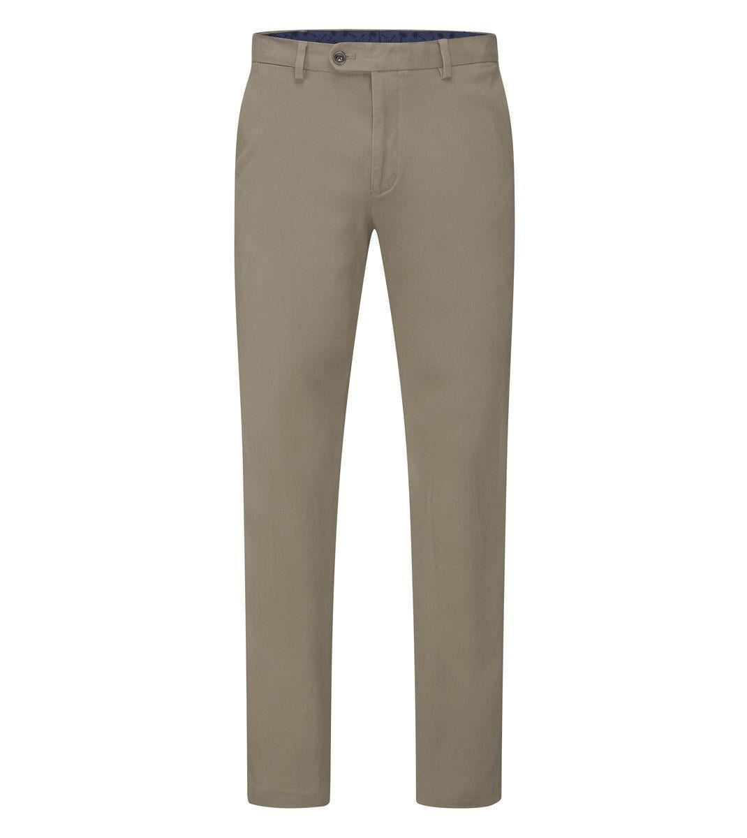 Skopes Men's Antibes Tapered Fit Casual Trouser in Stone 28 Short to 46 Regular