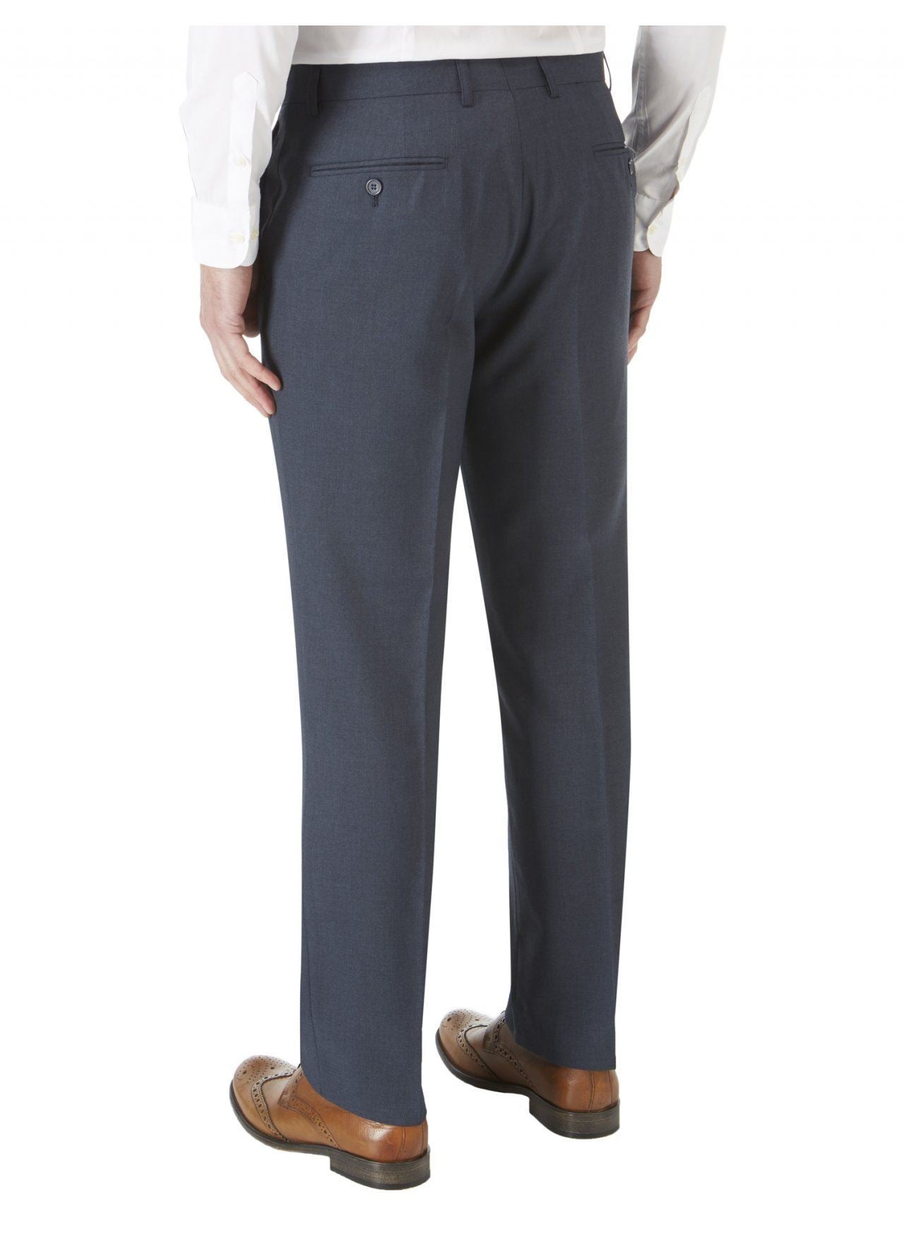 SKOPES SHARPE TRS BLUE SEMI PLAIN FLAT FRONT