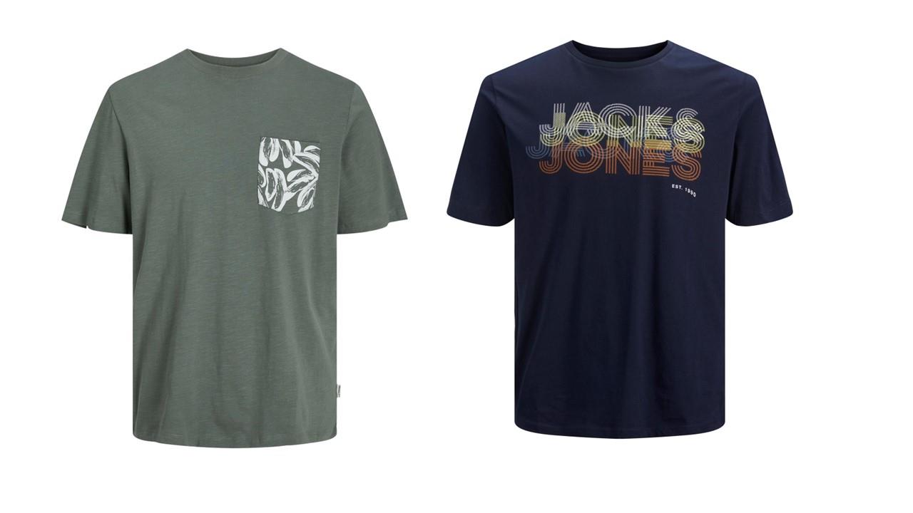 Jack & Jones Twin Pack Short Sleeve Printed Tee Size 1XL