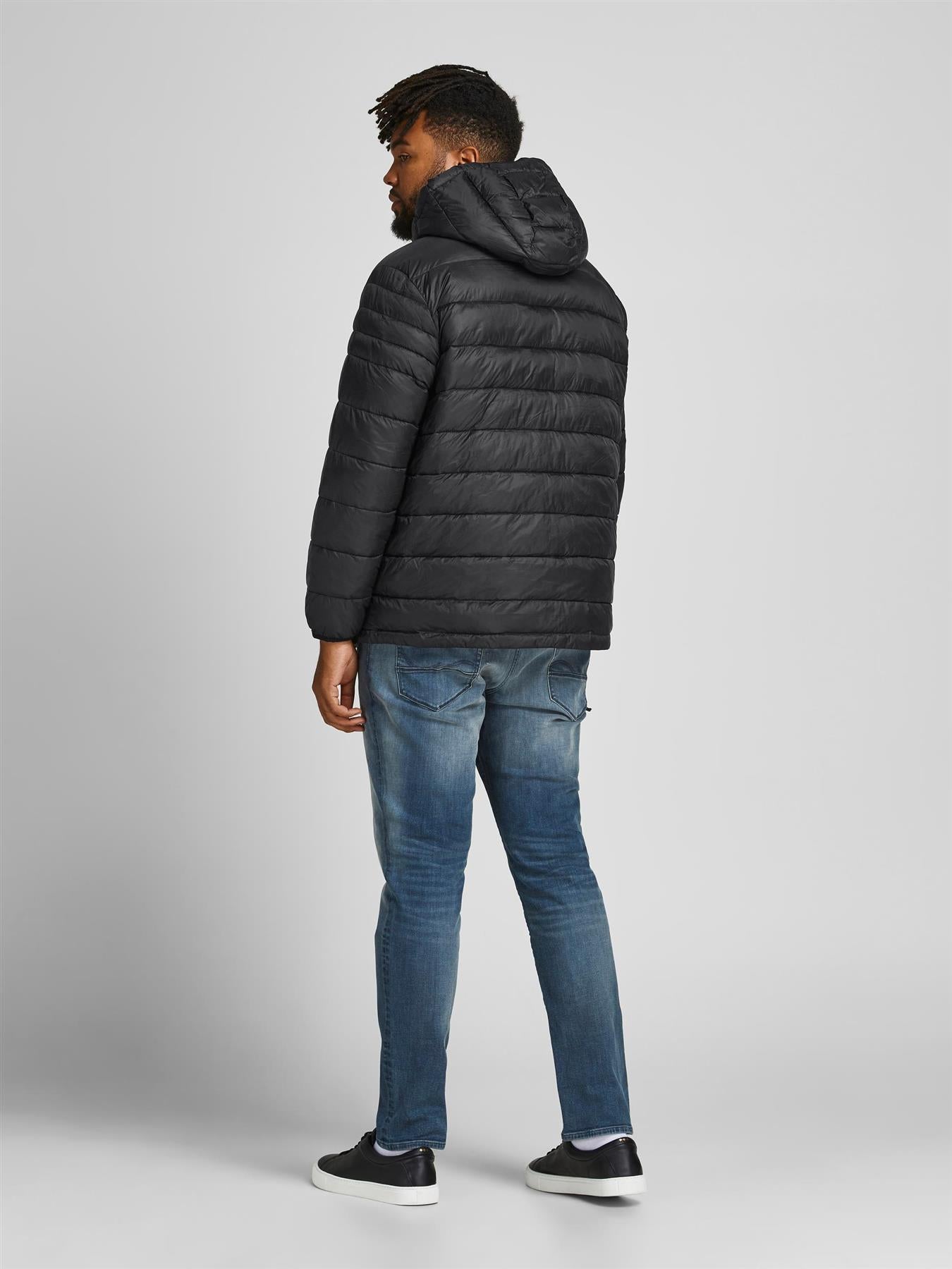 Jack & Jones Plus Size Men's Padded Jacket With Logo Badge in 2XL-6XL, Black