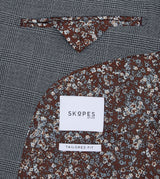 Skopes Anthony Suit Tailored Fit Jacket For Men in Grey Check, 36S-62L