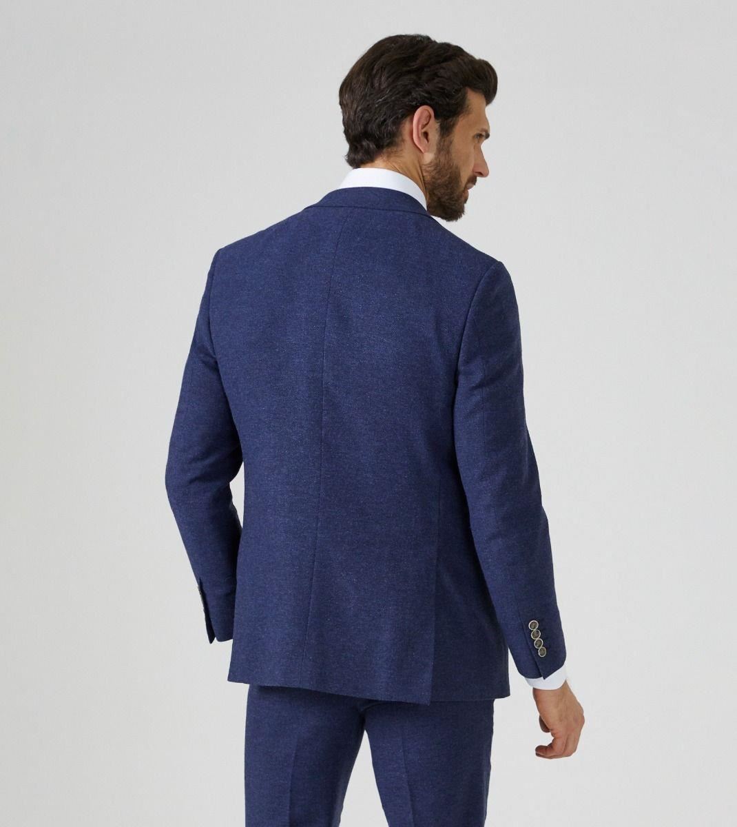 Skopes Tailored Fit  Herringbone Suit Jacket in Navy Size 34 to 62