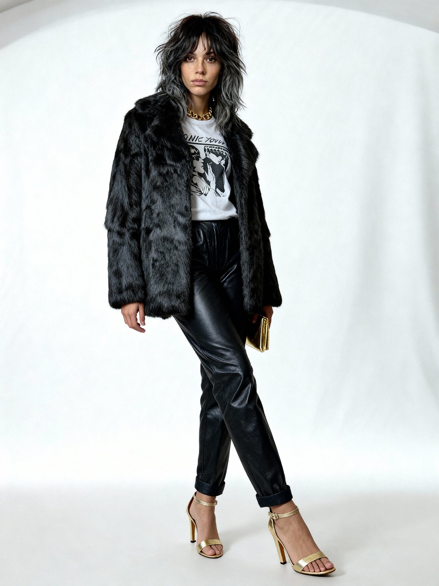 Original Vintage 1970's Dark Brown Fur Coat UK 8 - 14